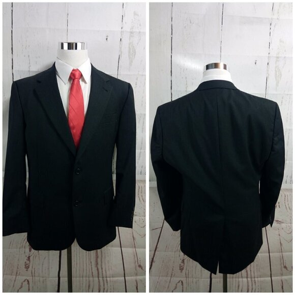 Society Brand Ltd By Hartmarx 44R 2 Button Charcoal 2pc Suit 32x31.5 Pleated - Picture 6 of 14